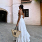 White Sexy Sleeveless Dress Elegant Long Evening Dress      fg6906