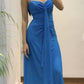 Spaghetti Straps Blue A Line Long Prom Dress Sparkling Vintage Formal Party Gown      fg6928