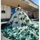 Green Quinceanera Dresses Off Shouder Beads Appliques Ball Gown Sweet 16 Dress    fg5758