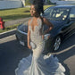 Silver Mermaid Beaded Prom Party Dress Long Formal Evening Dress    fg7518