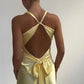 Yellow Prom Dress V Neck Evening Dress     fg4171