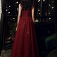 Spaghetti Strap Evening Dress ,dark red Birthday Dress, Sweet Party Dress,custom Made       fg5591