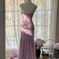 Purple Elegant Mermaid Spaghetti Strap Tulle Sequin Prom Dress Evening Gown   fg7613