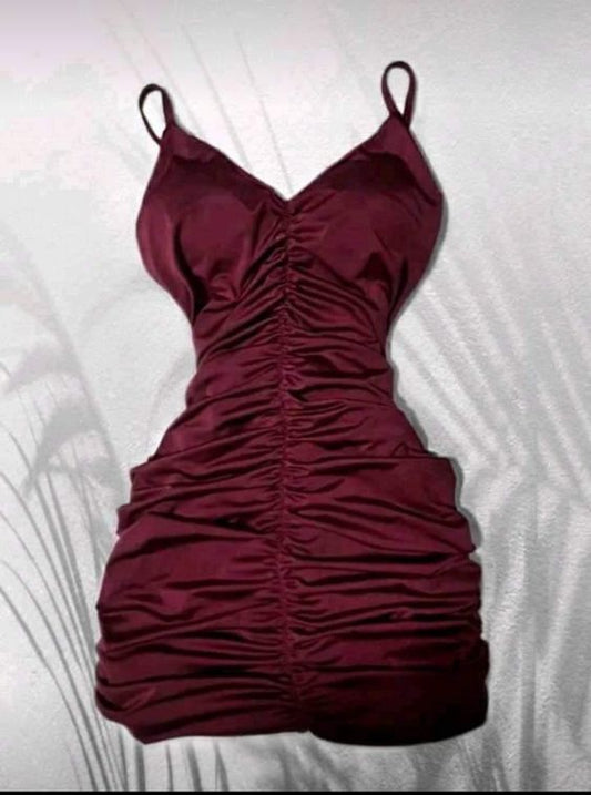 Chic Spaghetti Straps Burgundy Short Prom Dresses        fg6253