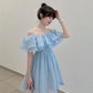 Blue Off The Shoulder Homecoming Dress Party Dress       fg5398