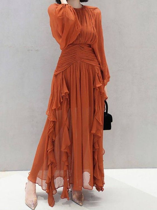 Fashion long sleeve irregular dress Evening Dress         fg5595