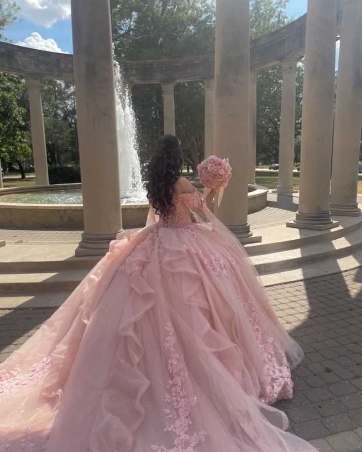 Romantic Pink Ball Gown Quinceanera ...