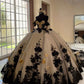 A Line Quinceanera Dresses 3D Flowers Sweet 15 16 Prom Ball Gowns   fg7525