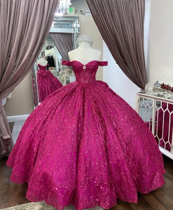 Off Shoulder Quinceanera Dress Luxury Lace Sequin Sweet 16 Ball Gown     fg5482