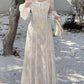 Women's A-line Lace Long Simple Dress, Sexy Elegant Vintage Evening Dress      fg6057