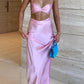 Pink Sweetheart Sleeveless Sheath Floor Length Prom Dress       fg5865