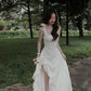 A line Ivory Asymmetric Ruffled Prom Evening Dresses For Women    fg6230