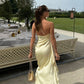 Yellow One Shoulder Prom Dress Sexy Evening Gowns    fg7431