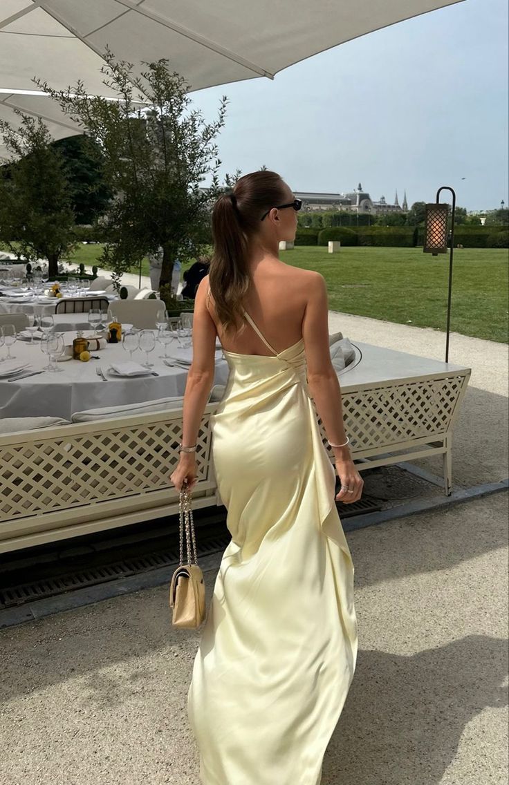 Yellow One Shoulder Prom Dress Sexy Evening Gowns    fg7431