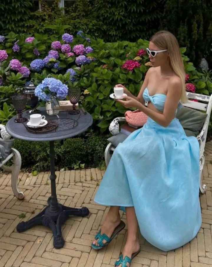 2 Pieces Sleeveless Light Sky Blue Satin Prom Dress      fg5913