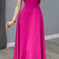 A Line Hot Pink Satin Prom Dress Formal Evening Dress           fg6324