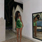 Women Green Short Prom Dress Homecoming Party Dress      fg5506