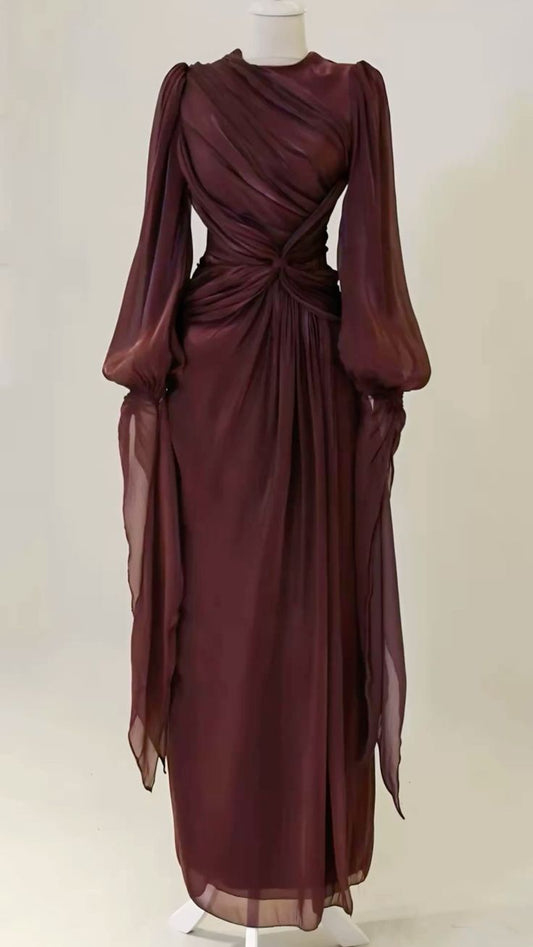 Burgundy Evening Dresses A Line Long Prom Gowns    fg7474