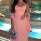 Spaghetti Straps Halter Pink Evening Dresses Formal Gown With Shawl    fg6747