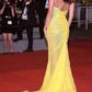 Sparkly Charming Yellow Sequin Long Prom Dresses Sexy Formal Evening Dress fg7552