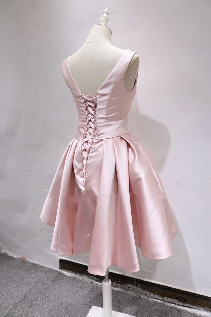 O-neck Homcoming Dress, Satin Sleeveless Dress With Beads       fg6389