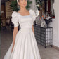 A Line Satin White Long Wedding Dress Princess Bridal Gown       fg7432