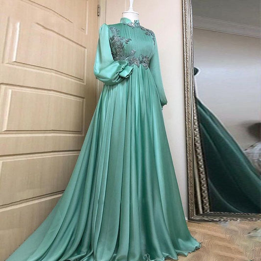 Prom Dresses, Applique Formal Gown Long Sleeves Prom Dress Women Party Dresses       fg6672