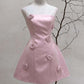 Pink short party dress Homecoming Dress     fg5993