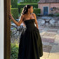 A line Black Evening Dresses For Girls Black Prom Party Gown      fg6281