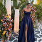 A Line Navy Blue Evening Dresses Formal Party Dress Long Prom Gown       fg6802