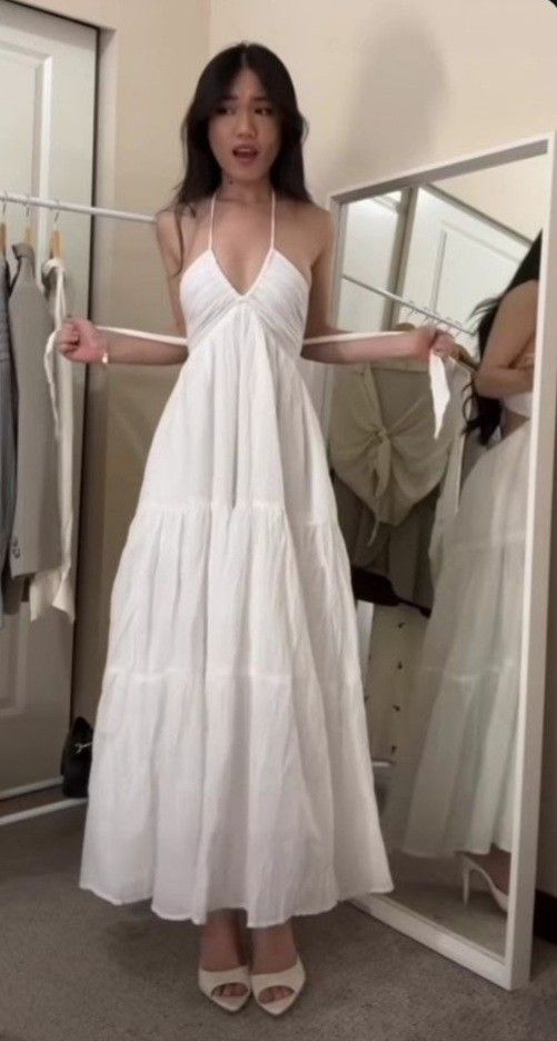 Sexy White Sleeveless Long Prom Dress,White Maxi Dress        fg5864