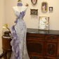 Lilac Strapless Long Prom Dresses Vintage Formal Evening Dress  fg7589