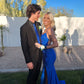 Royal Blue Prom Dresses Long Evening Dresses With Slit      fg2151