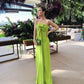 Green Strapless Long Evening Prom Gown     fg5613