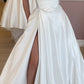 Off Shoulder Long Satin Wedding Dress Bridal Gown   fg7501