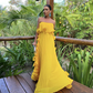 Yellow Pleated Prom Dresses Long Evening Gowns Formal Party Wear      fg3925