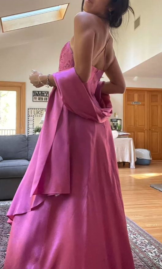 Gorgeous Pink A Line Beaded Prom Dress Long Evening Gown        fg7156