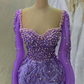 Purple evening dresses for women glittering ball gowns     fg7066