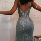 Sparkly Mermaid Long Prom Dresses Sexy Formal Evening Dress fg7550