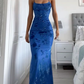 Mermaid Blue Long Prom Dress Formal Graduation Evening Dresses      fg6919