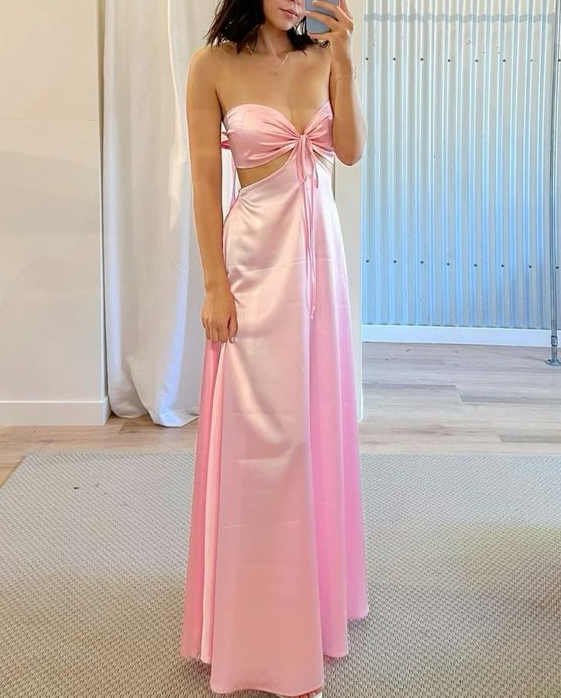 Simple pink prom dress New Evening Dresses    fg6829