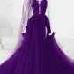 Tulle With Lace Applique Long Party Dress, A-Line Tulle Formal Dress       fg4869