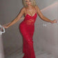 Spaghetti Straps Birthday Party Dresses Red Lace Prom Dresses     fg4831