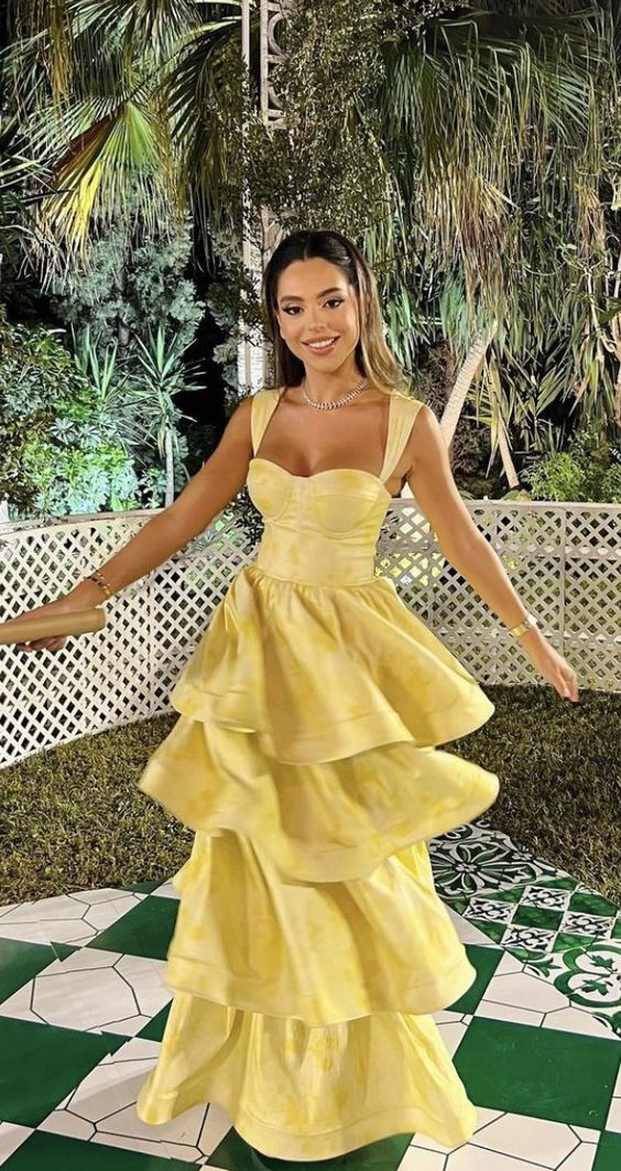 Vintage yellow hotsell prom dress