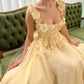 A-line Square Floor-length Sleeveless Open Back Appliques Lace Prom Dress    fg5000