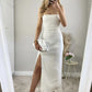 white evening dresses,spaghetti straps prom dresses     fg5358