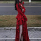 Vintage Elegant Dress Women Flare Sleeve Sweet Long Irregular Dress     fg4904