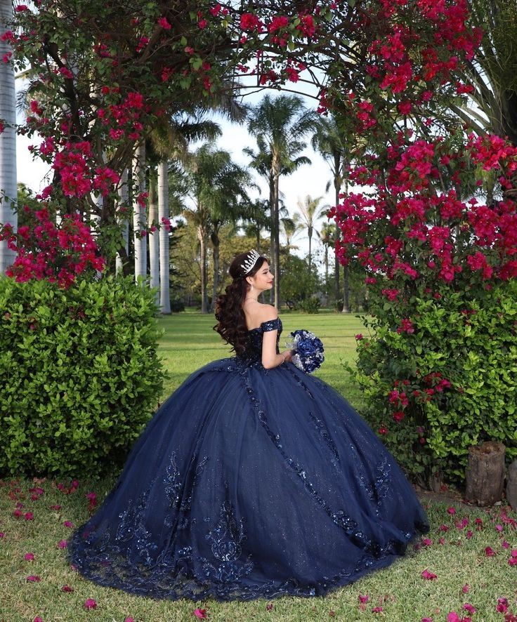 Navy Blue quinceanera dress Sweet 15 16 Prom Party Ball Gowns fg5523 formalgowns