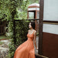 Simple A-line Prom Dress, Orange Evening Dress    fg4543