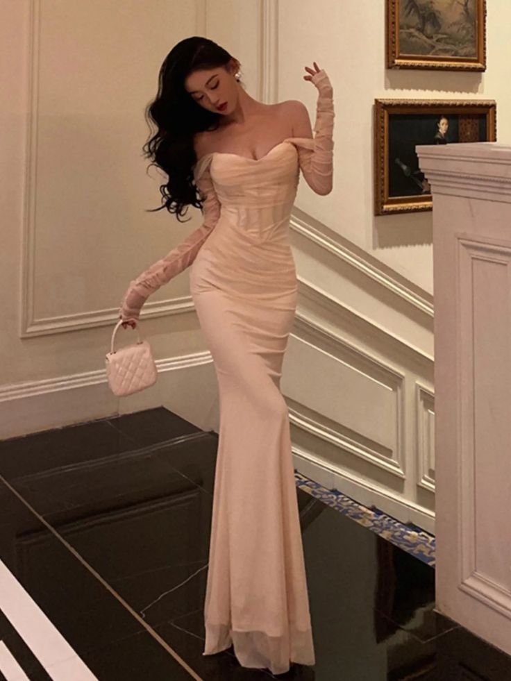 Sexy V-neck Bodycon Wedding Party Dresses Women Elegant Mesh Patchwork Formal Occasion Evening Prom Dress        fg5267